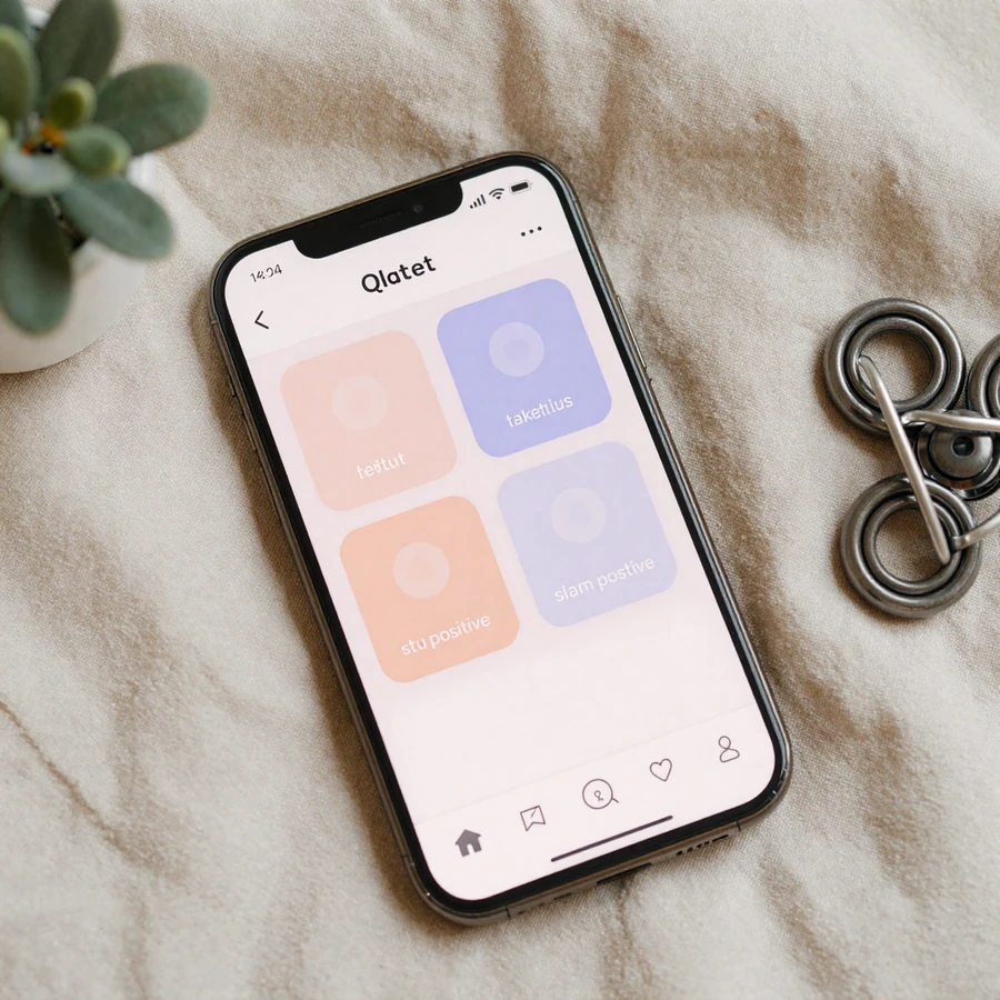 Phone screen showing autism dating app filters for quiet venues and text-first matching